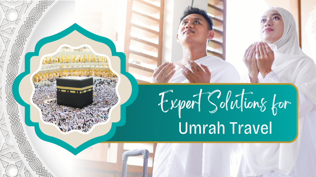 Teal and Gold Modern Hajj and Umrah Travel Presentation Book Umrah packages with Easyticket.pk – trusted by B2B travel agents